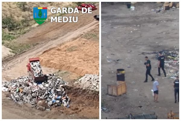 Patru bărbați reținuți în Argeș după ce au îngropat ilegal deșeuri lângă un depozit de cereale